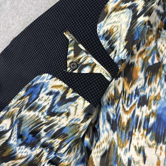 Robert Graham Blazer Mens 42R Blue Check Velvet Sports Coat Suit Jacket READ - Picture 12 of 12